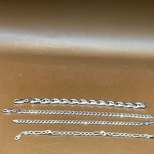 Stamp925 Silver  (magnetic)Chain Bracelet Set for Men